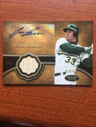 2019 Topps Tier One Jose Canseco Autographed Tier One Relic 34/100
