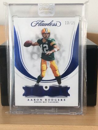 2018 Flawless Football Aaron Rodgers Sapphire Gem 13/15 Green Bay Packers