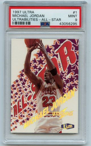 1997 - 98 Ultra 1 Michael Jordan " Ultrabilities All - Star ",  Chicago Bulls,  Psa 9