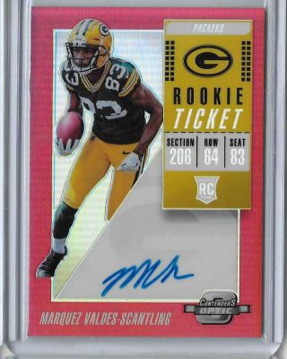 Marquez Valdes - Scantling 2018 Contenders Optic Red Rookie Ticket Rc Auto /199