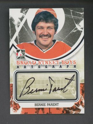 2012 In The Game Itg Broad Street Boys Black Version Bernie Parent Signed Auto