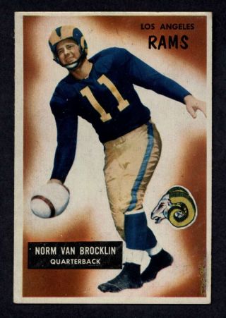 1955 Bowman 32 Norm Van Brocklin Ex/ex,  La Rams A222