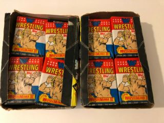 1987 Topps Wwf 2 Qty Wrestling Boxes 36,  33 Packs Wrestlemania Iii