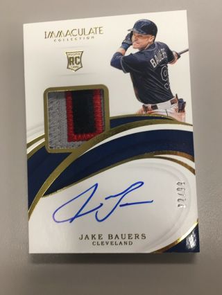 2019 Panini Immaculate Rpa Rookie Patch Autograph Jake Bauers D 22/49