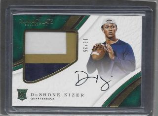Deshone Kizer 2017 Immaculate 3 Color Jumbo Rpa Rookie Patch Auto Rc D 15/25