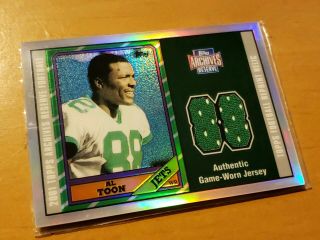 2001 Topps Archives Football Authentic Game Worn Jersey Card Al Toon Ny Jets