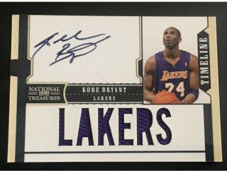 Kobe Bryant 2010 - 11 National Treasures Timeline Materials Signatures Auto /30