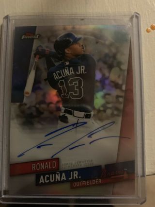 Ronald Acuna Jr 2019 Topps Finest Baseball Autograph Refractor Card Sp Autograph