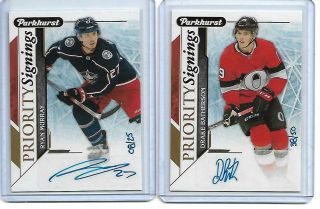 2018/19 Ud Parkhurst Priority Signings Drake Batherson Auto 38/50