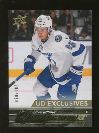 2015 - 16 Upper Deck Young Guns Exclusives 528 Yanni Gourde Rc /100