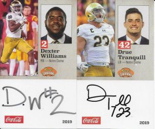 2019 Senior Bowl Notre Dame Drue Tranquill Los Angeles Chargers Rookie Auto Aax