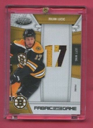 Milan Lucic 2010 - 11 Certified Fabric Of The Game Jersy Number Relic Sp 