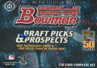 2001 Bowman Draft Picks & Prospects Baseball Hobby Set