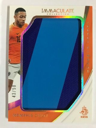 2018 - 19 Panini Immaculate Jersey Numbers : Memphis Depay - Netherlands 43/50