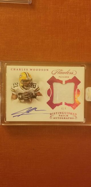 2018 Panini Flawless Charles Woodson Patch Auto /4 Rare