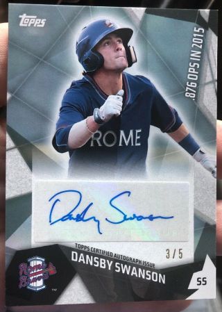 Dansby Swanson 2016 Topps Pro Debut Pro Production Auto 3/5