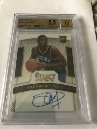 2014 - 15 Select Signatures Joel Embiid 76ers Rc Rookie Auto /275 Bgs 9.  5 W/ 10