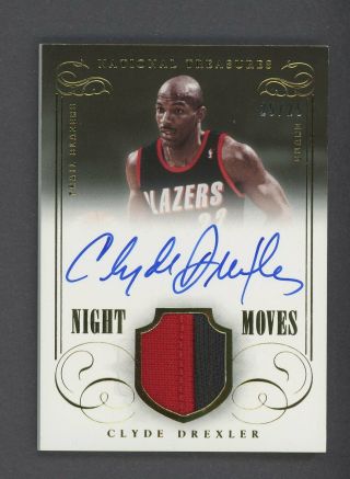 2013 - 14 National Treasures Night Moves Clyde Drexler Hof Patch Auto 25/25