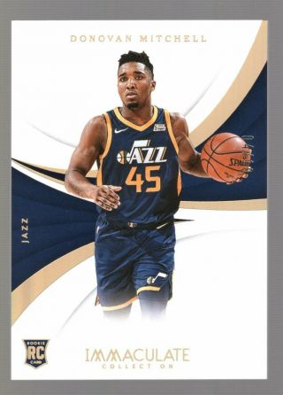 Donovan Mitchell 2017/18 Panini Immaculate 4/10 True Rpa Base Card Rc Jazz