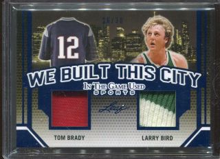 2019 Leaf Itg Game Tom Brady Larry Bird Game Jersey Patch Auto 26/30