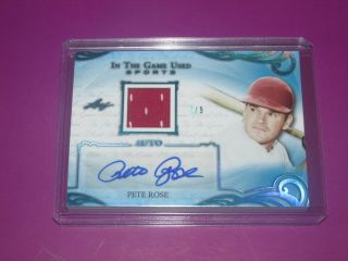 2019 Leaf In The Game Pete Rose Jersey Auto Ed /9