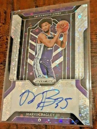 Marvin Bagely Auto Rookie Prizm Autograph Fast Break $100/bx 2019 Pack Fresh