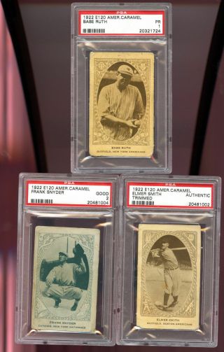 1922 E120 American Caramel Frank Snyder Catcher Psa 2 Graded Baseball Card