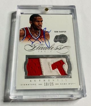 R16,  237 - Ron Harper - 2012/13 Panini Flawless - Autograph Patch - 10/25 -