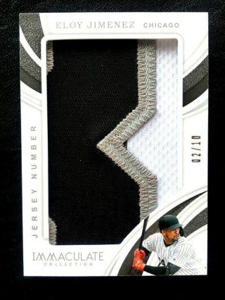 2019 Immaculate Jumbo 3 Color Jersey Number Patch Non Auto Eloy Jimenez Rc /10