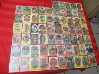 1958 Topps Football Card Part Complete Set 65/132 Low - Grade,  With Frank Gifford