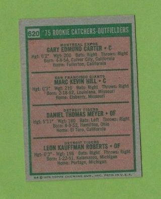 1975 Topps set break 620 Gary Carter Rookie 2