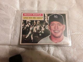 1956 Topps Mickey Mantle York Yankees 135 Baseball Card