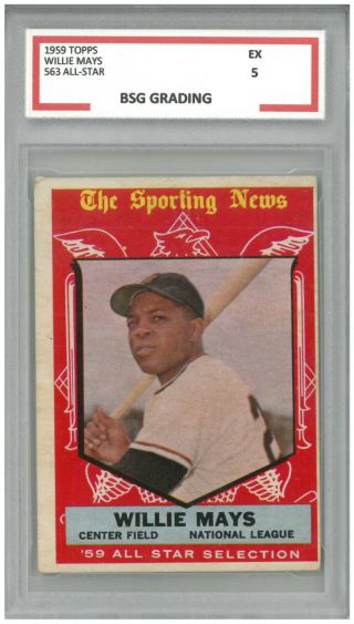 1959 Topps 563 Willie Mays All - Star Encased Graded 5 Ex Cond