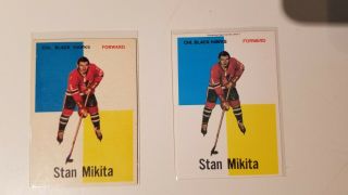 1960 - 61 Topps Stan Mikita Rookie Card Rc 14 Chicago Blackhawks And Reprint,  Opc
