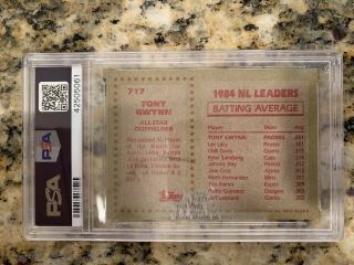 1985 Topps 717 Tony Gwynn Signed AUTO PSA DNA Certified Autograph Padres HOF 3