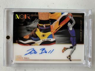 2018 - 19 Panini Noir Lonzo Ball Sneaker Spotlight Auto D 98/99 Lakers