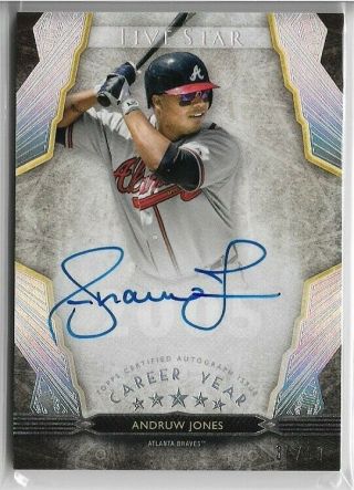 2018 Topps Five Star Andruw Jones Braves On - Card Auto /50