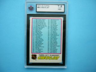 1977/78 Topps Nhl Hockey Card 68 First Checklist Ksa 7.  5 Nm,  Sharp,  77/78 Topps