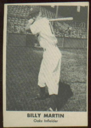 Billy Martin 1949 Remar (sunshine) Bread Card - Oakland Oaks Pacific Coast League