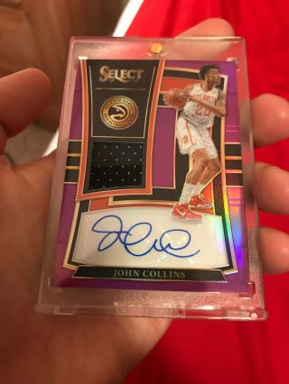 John Collins 2017 - 18 Panini Select Pink Prizm Rookie Patch Auto Rpa Rc 40/99