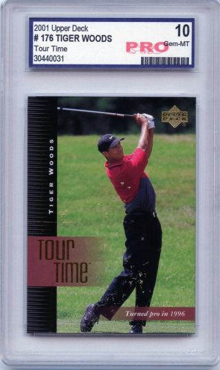 2001 Tiger Woods Upper Deck Rookie Tour Time Gem Mt 10