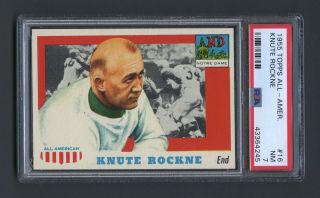 1955 Topps All - American Knute Rockne 16 Football Card Psa 7