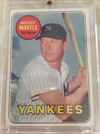 1969 Topps Mickey Mantle 500 Yellow Letter Hof Yankees