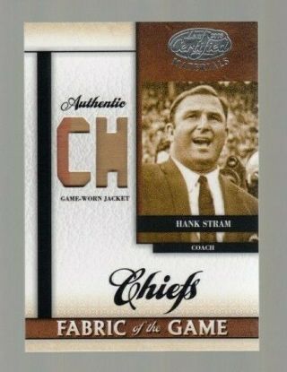 Hank Stram 2008 Leaf Certified Fabric Of The Game Game Worn Jacket 23/50