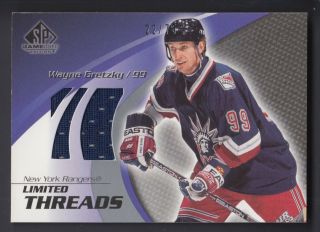 Wayne Gretzky 2003 - 04 Sp Game Limited Threads Game Worn Jersey Card Lt - G1