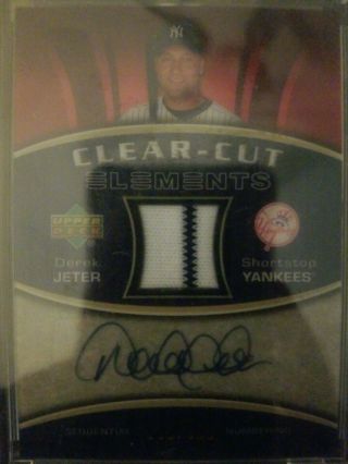 2007 Upper Deck Clear - Cuts Elements Derek Jeter Autograph/jersey 63/350