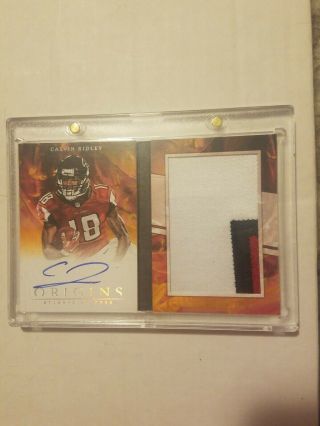 2018 Calvin Ridley Origins 3clr Jsy Patch Rookie Auto 6/10 Gold Booklet Rpa 