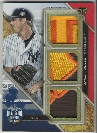 2017 Topps Triple Threads Andrew Miller All Star Triple Patch Ed 1/1 Yankees