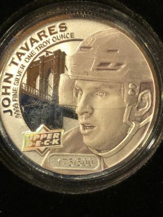 2017 Upper Deck Grandeur 1oz Silver Coin Hockey John Tavares 323/500