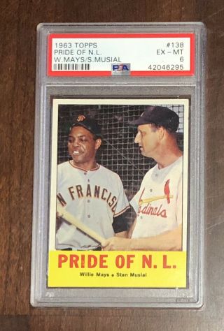 1963 Topps 138 Willie Mays Stan Musial Psa 6